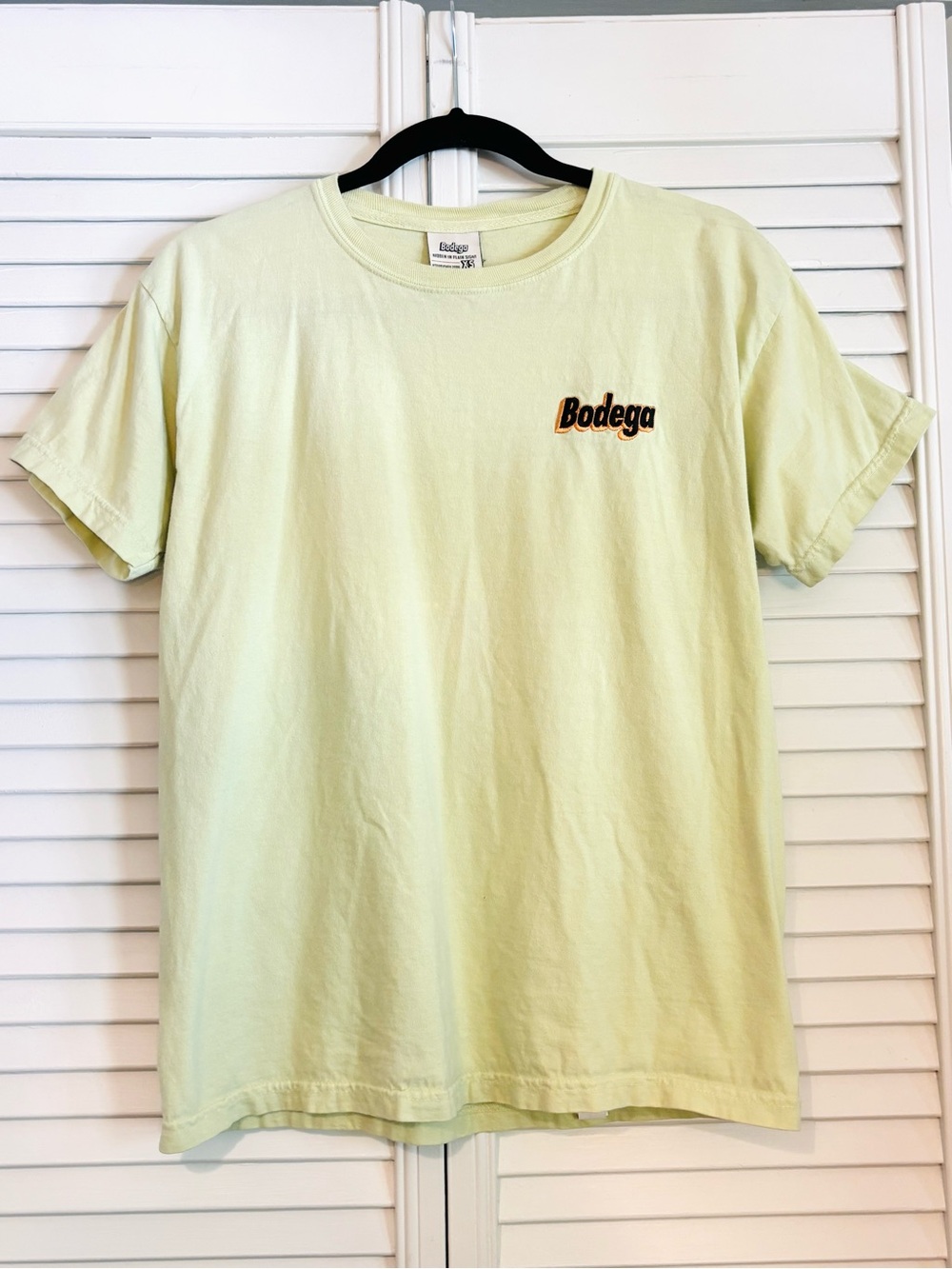 Bodega Embroidered Logo Light Green Short Sleeve T-Shirt Tee Size XS